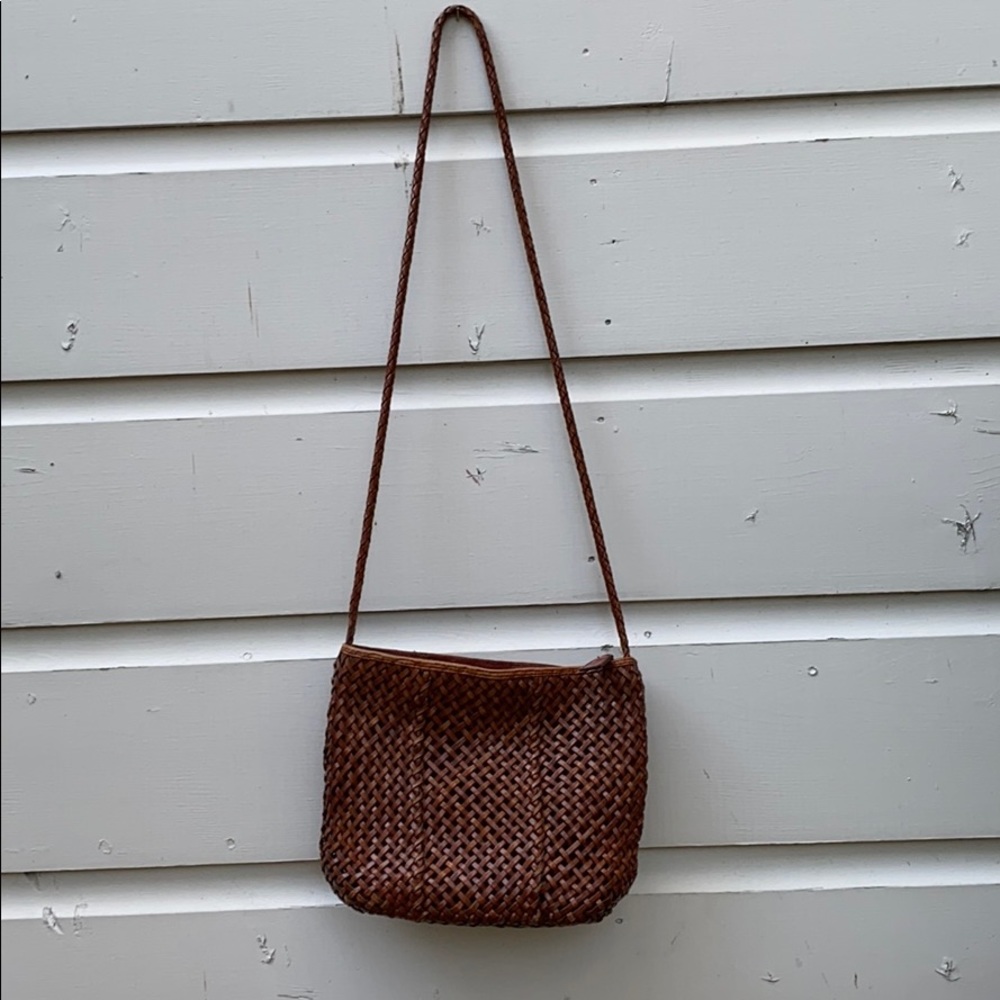 Talbots Genuine Woven Leather cross body